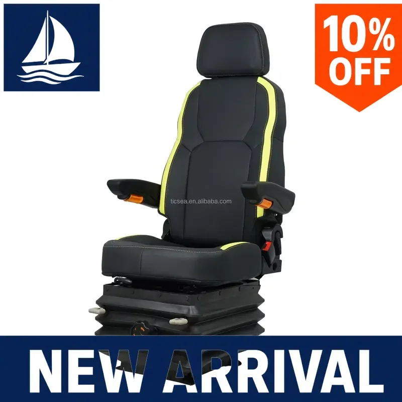 Boat Marine Captain Helm Driving Seat Chair Adjustable Swivel Fishing Yacht Cockpit Pilot Cushion Premium Comt
