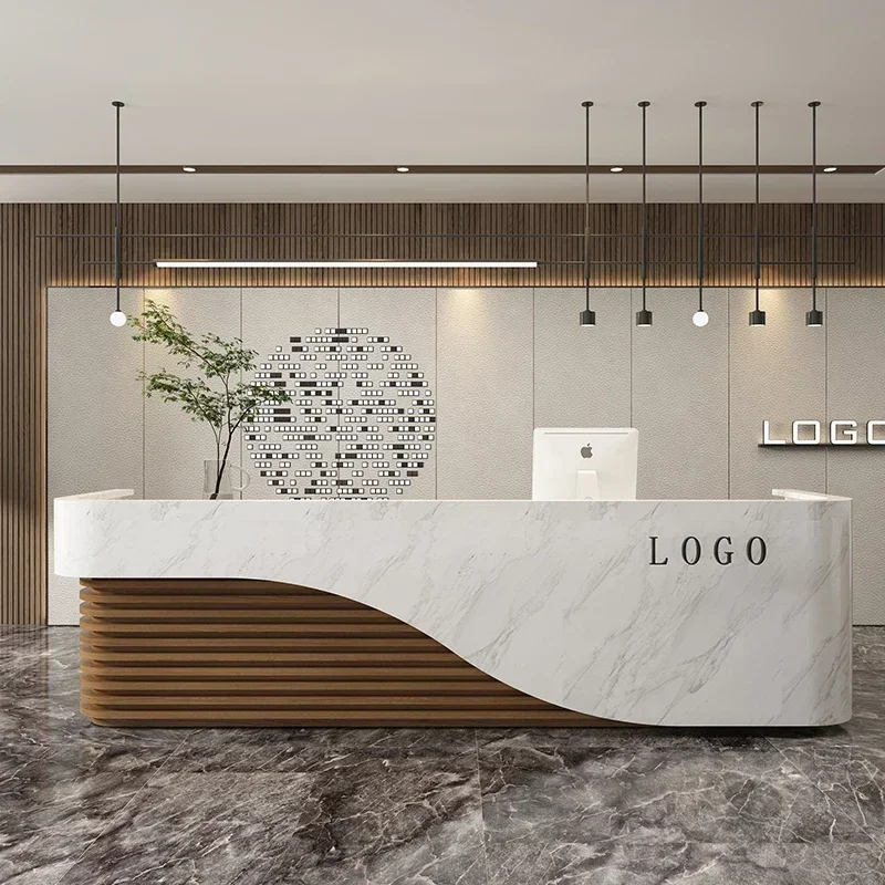 Minimalist Modern Company Hotel Reception Desk Beauty Salon Cashier Health Club Commercial Small Bar Table