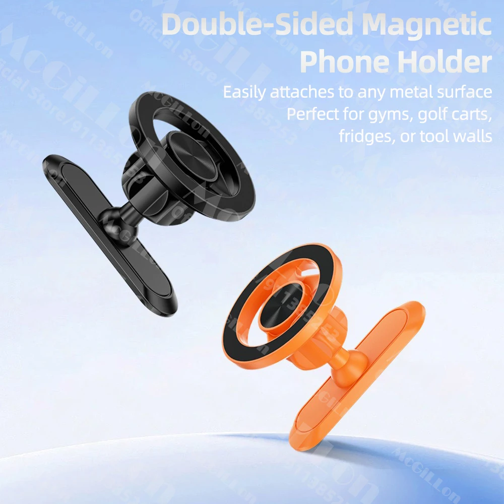 Dual Magnetic Phone Holder for Gym Kitchen Double Sided Strong Magnet Phone Holder Brackets for iPhone Xiaomi Samsung Huawei