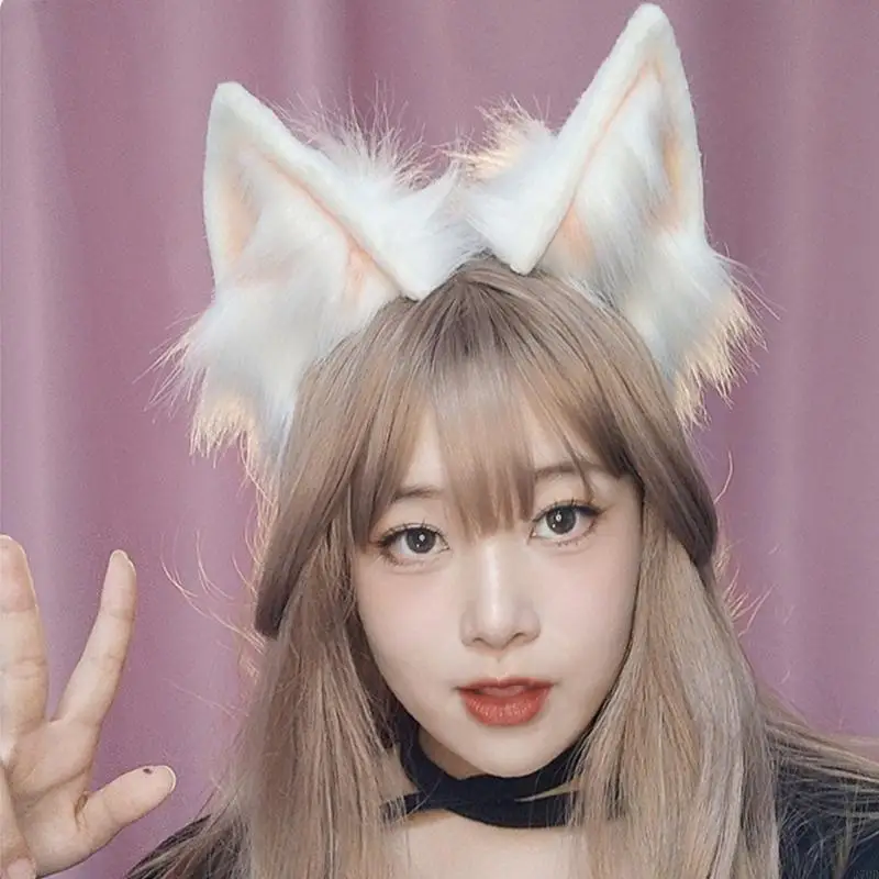 270D Girls Anime Headband Plush Ore a orecchie ricaricabile per capelli ricaricabile costume da festa del costume Women