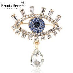 Beaut&Berry Vintage Devil's Eye Brooches for Women Unisex Glamour Pins Casual Party Accessories New Gifts Friends Decoration