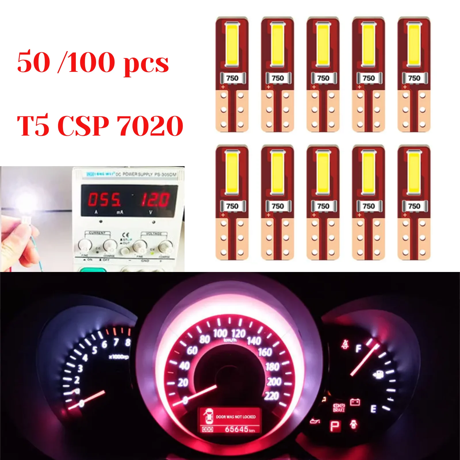 50/100 Pcs T5 2SMD Led Bulb W3W W1.2W Led Canbus For Air Conditioner Button Light Instrument LED Dashboard Warning Indicator