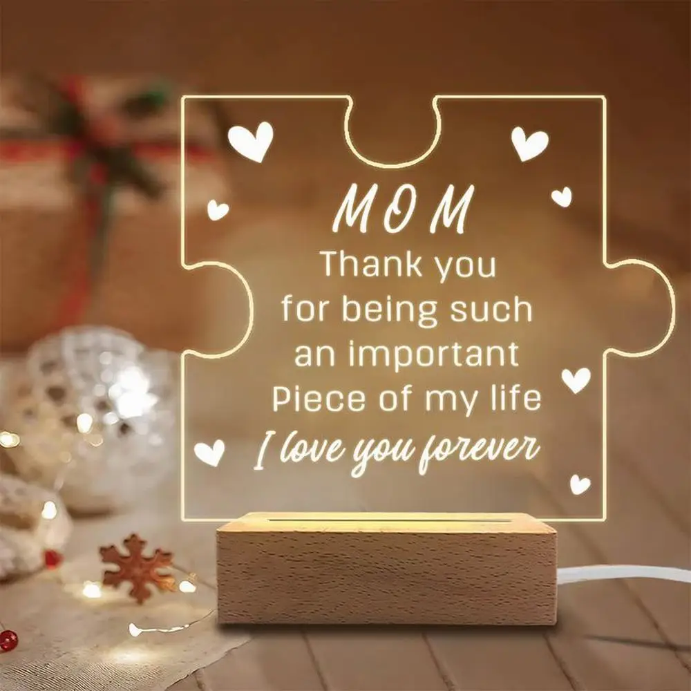 

1PC Acrylic Luminous Decor Photography Accessories, USB Base, Mom Gift, Mother's Day/Birthday Present, Collectible Figurines