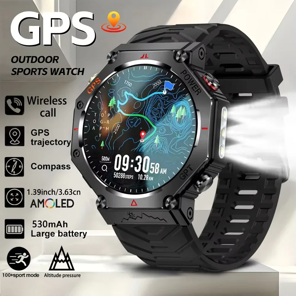 

New GPS Smartwatch 1.39'' Screen Display 100 Sports Modes Voice Calling Smart Watch Men Women Military Grade Toughness Watches