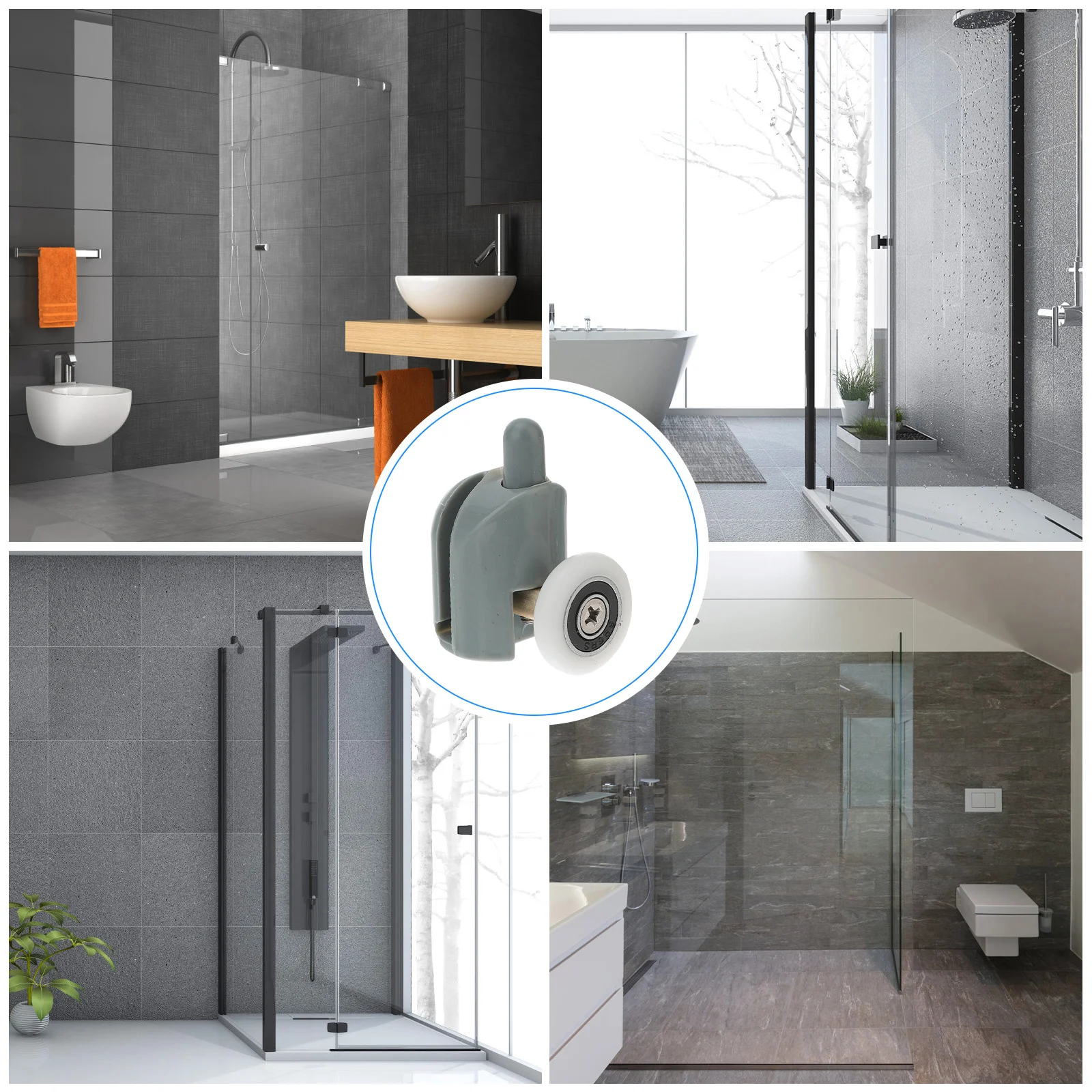 

10 шт. роликов для душевых дверей, усиленные, для плавного скольжения, сменные колесики для душевых кабин