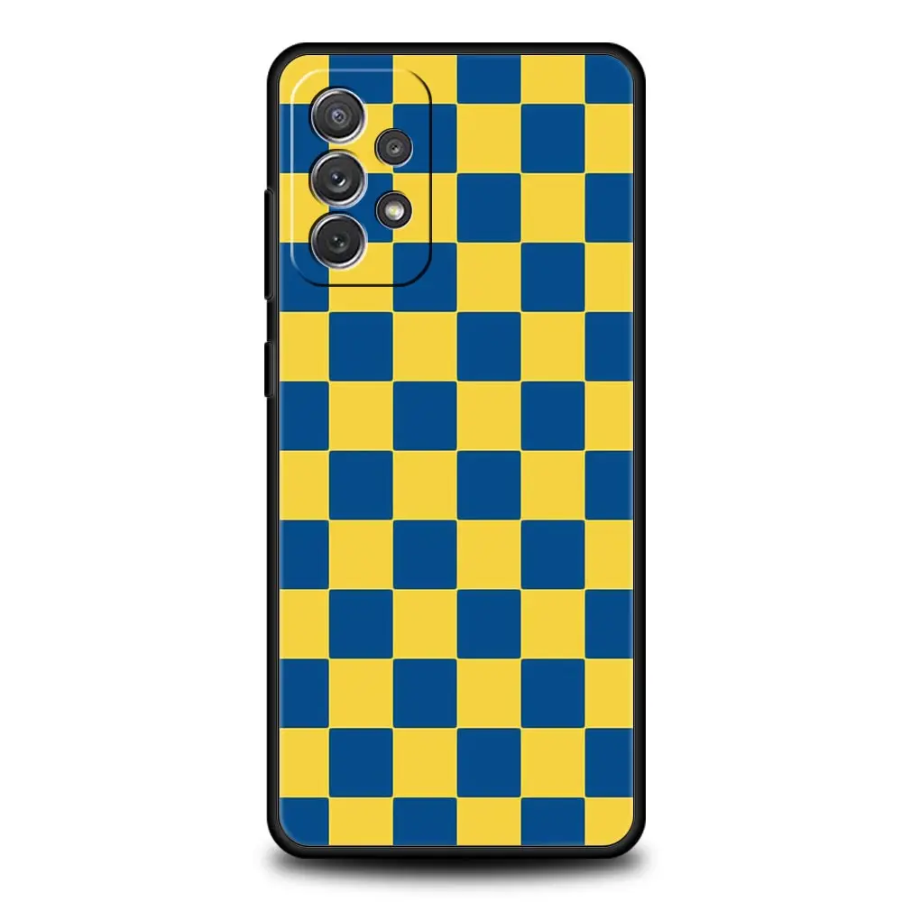 Retro Classic Chess Board Grid Case for Samsung A51 A71 A21S A12 A11 A15 A25 A31 A41 A23 A33 A53 A73 A05S A13 5G A35 A55 Cover