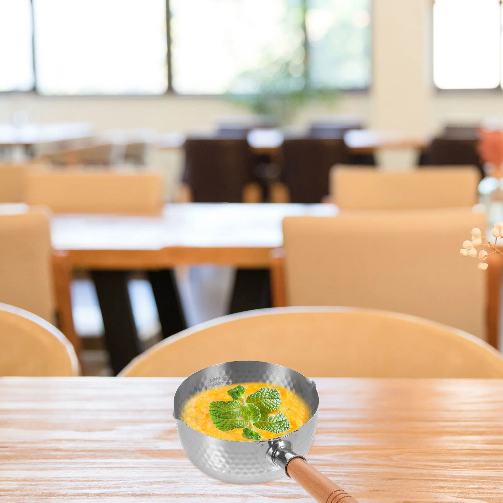 Olla de leche de acero inoxidable, cacerola de fondo plano de un solo mango para sopa, estofado, Ramen, utensilios de cocina coreanos, olla japonesa