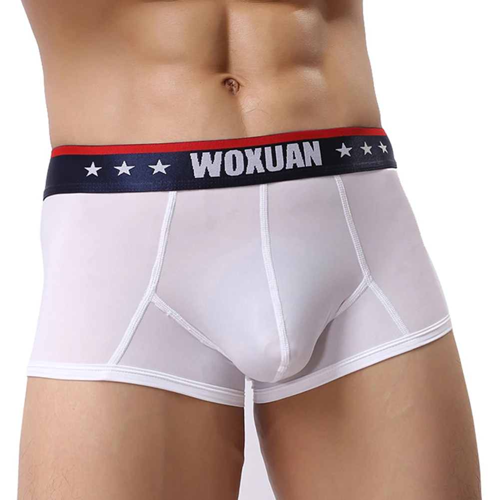

Sporty Men's Underwear Breathable Stretch Ice Silk Boxer Briefs Providing Lightweight Comfort and Enhanced Support