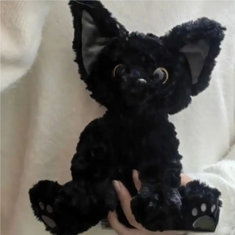 

Cute Plummer cat KUKI cuddle pillow khaki Devon curly black cat doll doll dolls