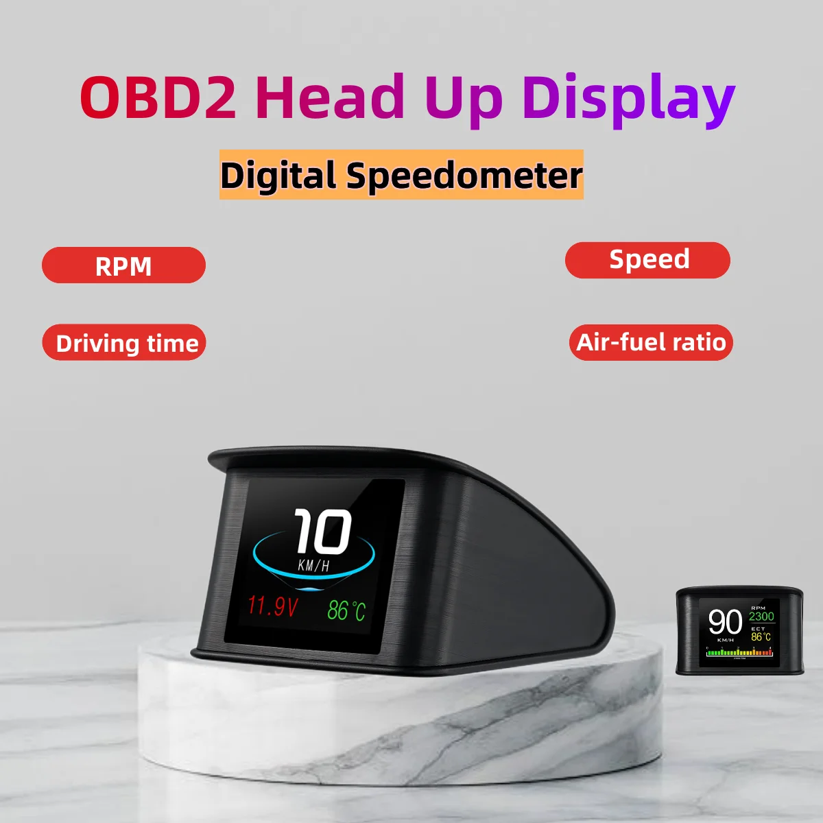 

Auto Parts Car Accessories For Universal Smart Digital Meter HUD OBD2 mini instrument display Car Head Up Display Plug and play