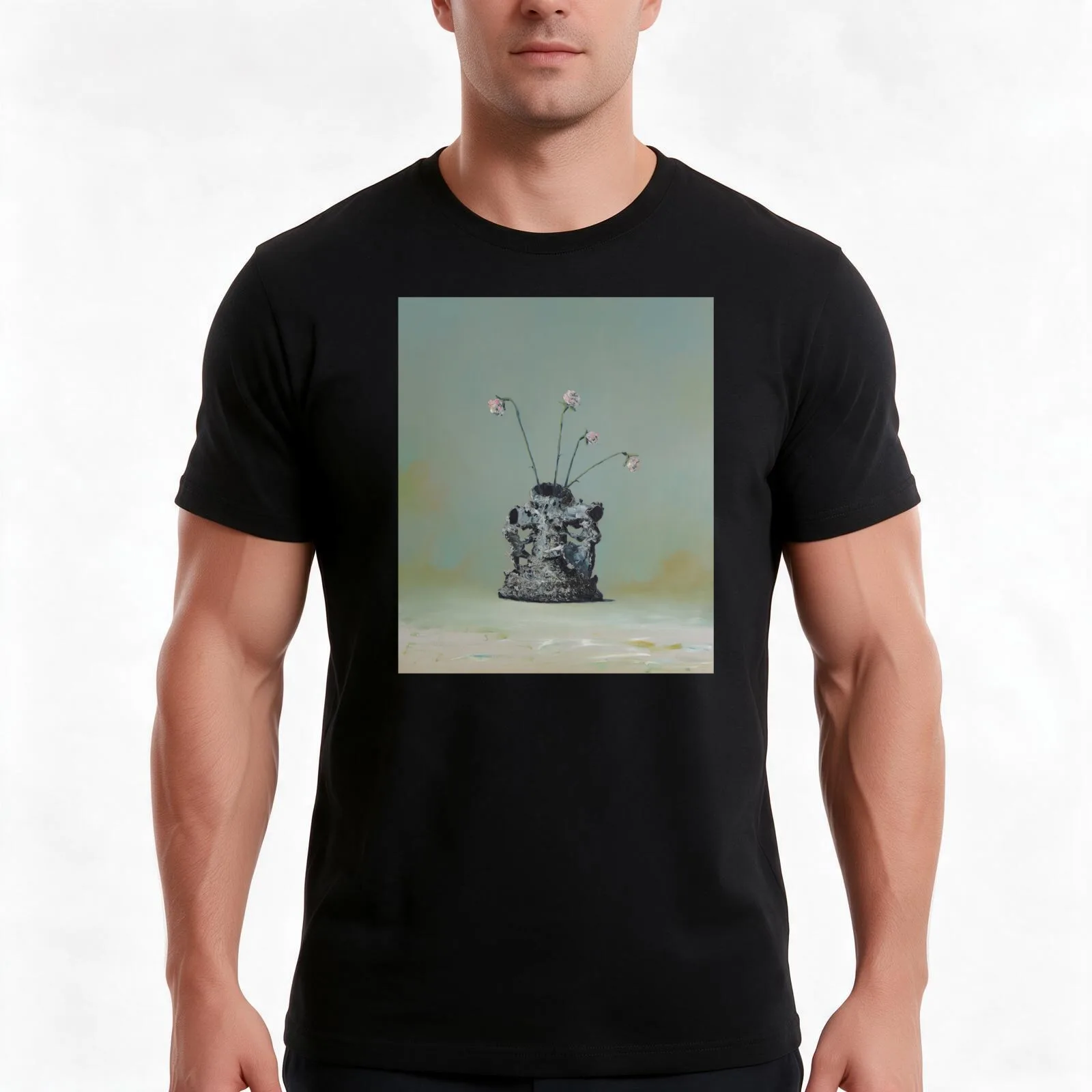 Stage 2 Everywhere at the End of Time by the Caretakers Oil Painting by Ivan Seal T-Shirt Summer Casual Cotton Tee 100% Cotton