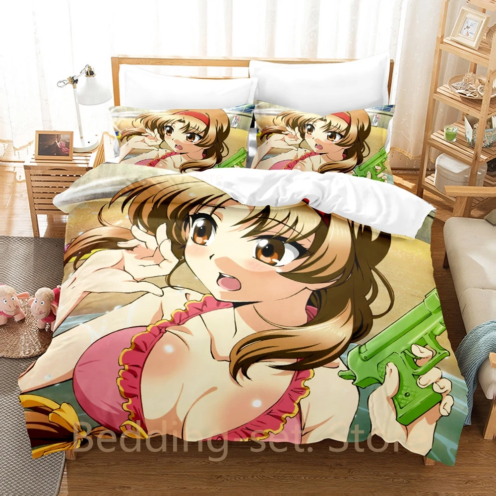 3d Print Anime D-Frag! Bedding Set Duvet Cover Comforter Bed Set Quilt Cover Pillowcase King Queen Twin Size Boys Girls Adult