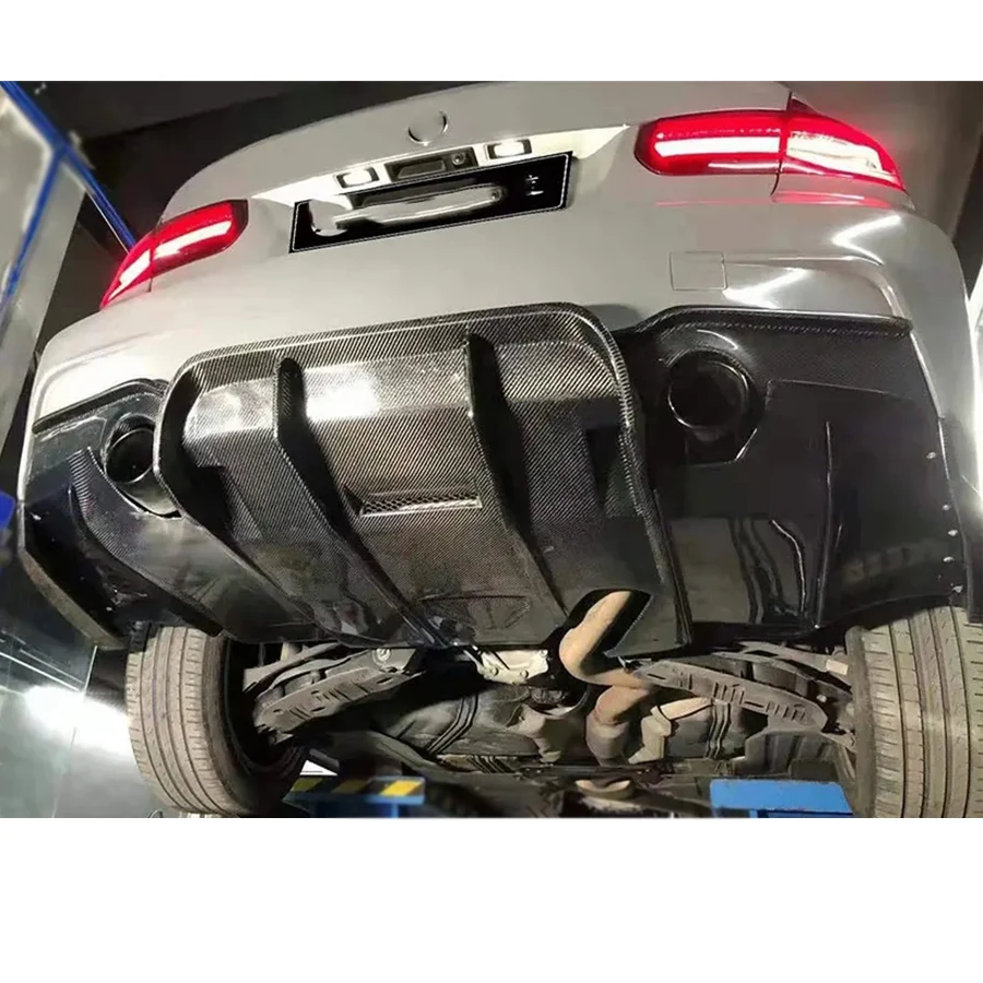 لسيارات BMW 3 series F30 F35 320 330 ألياف الكربون مانع صدمات خلفي للسيارة الناشر الخائن الخلفي سبويلر GEEX نمط عودة الشفاه تحويلة طقم الجسم #4