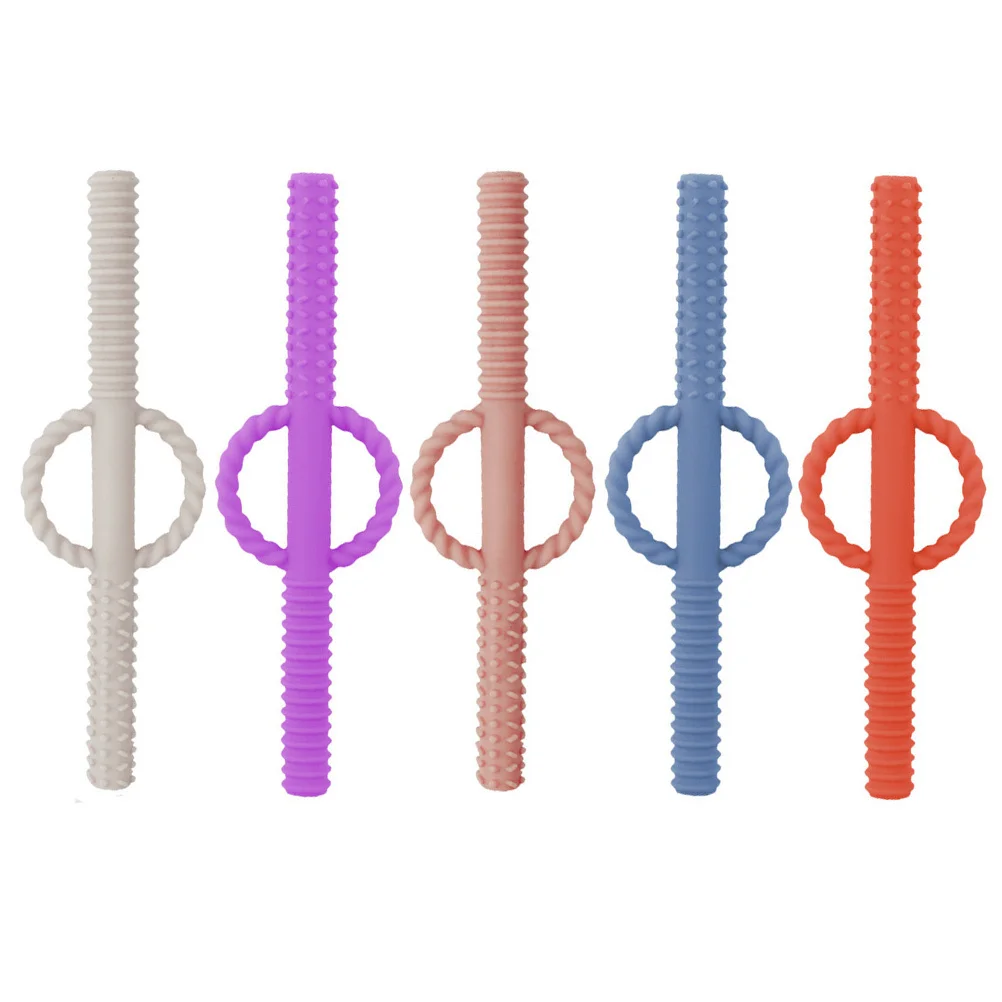 5 قطعة سيليكون الرضع جوفاء مضغ عضاضة العصي تخفيف آلام أسنان الطفل لعبة التسنين عضاضة المولي #2