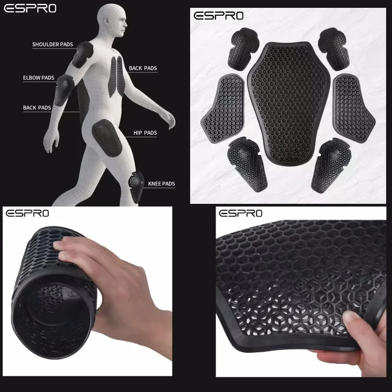 

Detachable CE1 Motorcycle Armor - Lightweight Shoulder Chest Elbow Knee Hip Guards for Outdoor Sports