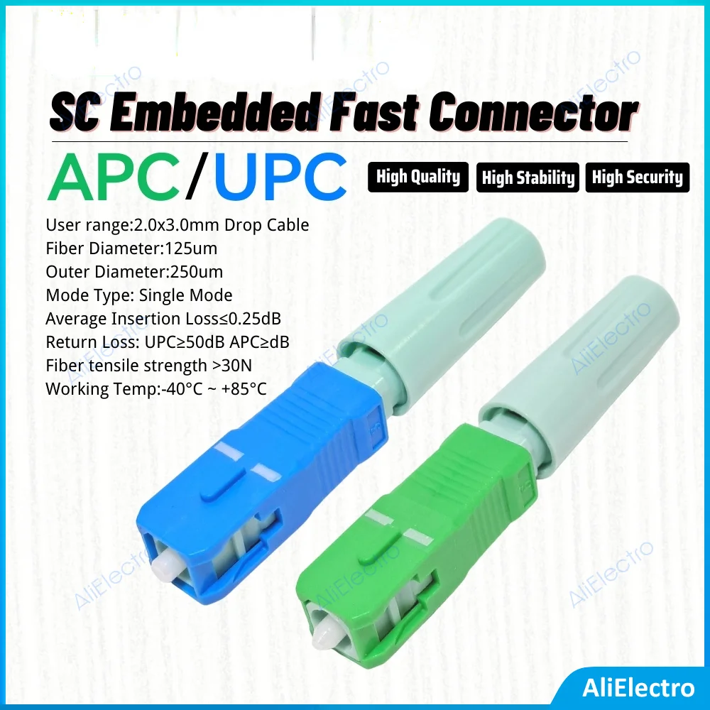 New SC APC SM Single-Mode Optical Connector Fiber Optic Fast Connector SC UPC FTTH Tool Cold Connector Tool