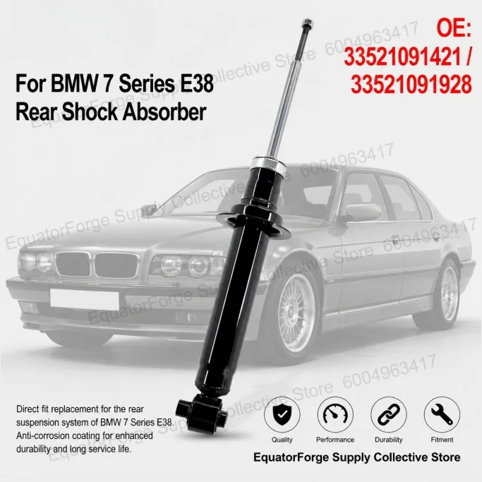 Anti-corrosion Comfort Ride High Stability Direct Fit Rear Shock Absorber for BMW 7 Series E38 - OE 33521091421 / 33521091928