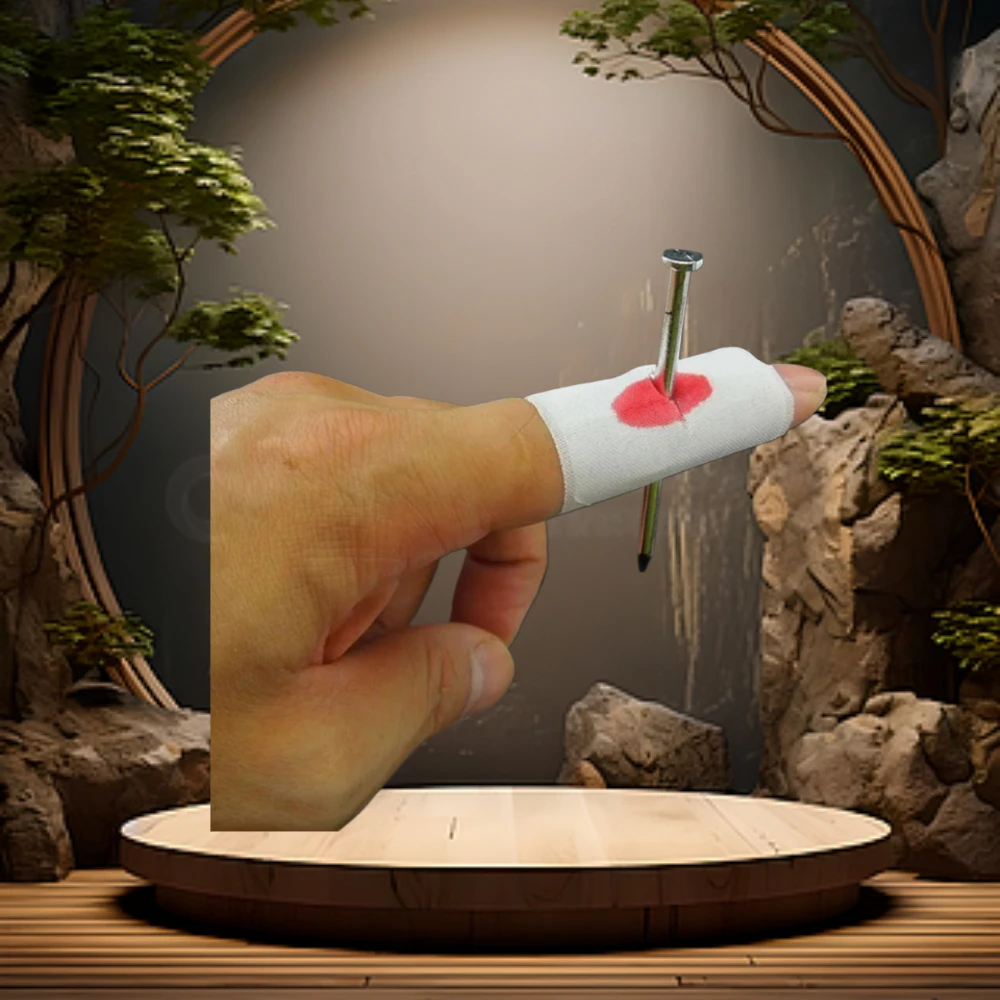 20Pcs Fake Nail Through Finger Trick Prank Maker Trick Novelty Funny Joke Costume Props Halloween Kids Gags Practical Jokes Toy