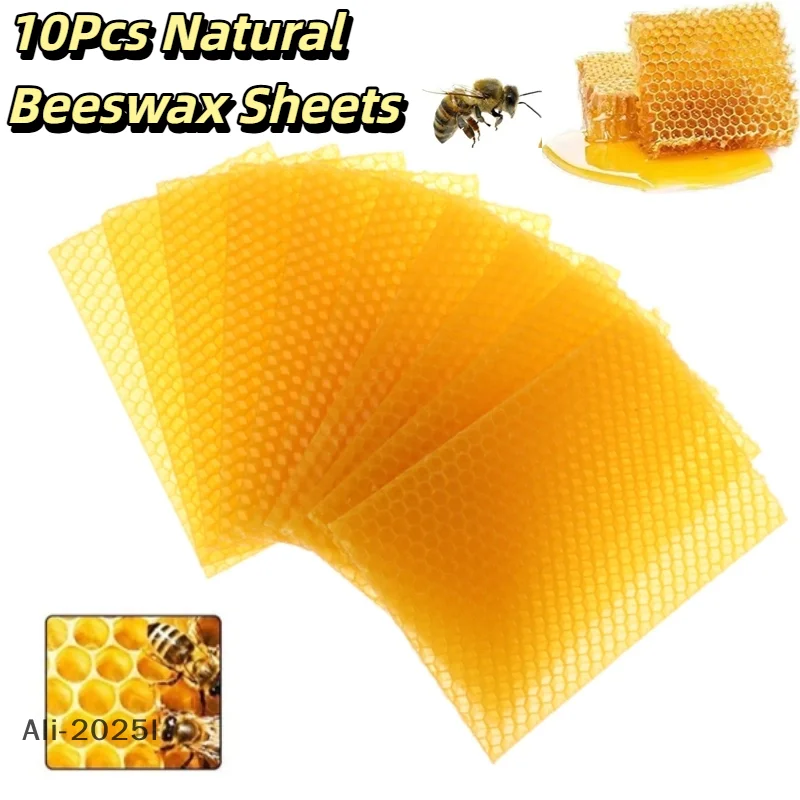 

10Pcs Beeswax Sheets Candle Making Craft DIY Kits Honey Candles Bees Wax Honeycomb Beekeeping Foundation Sheets