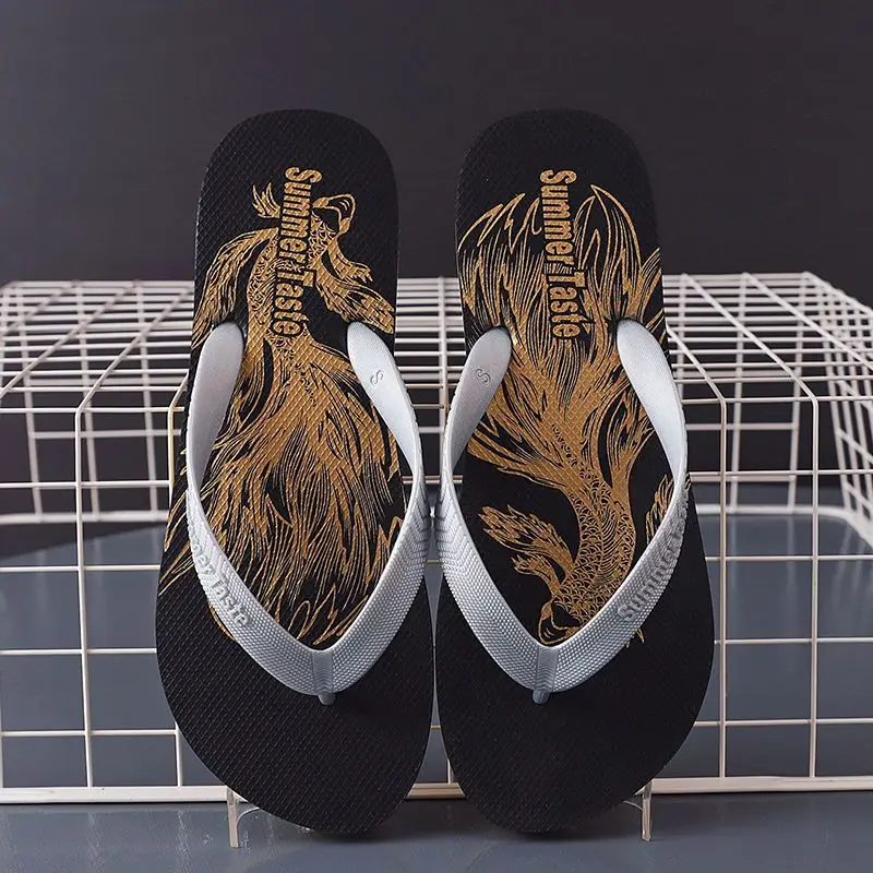 멋진 플립플랍 슬리퍼 남성 여름 패션 캐주얼 논슬립 커플 플립플랍 통기성 비치 단색 편안한 슬리퍼