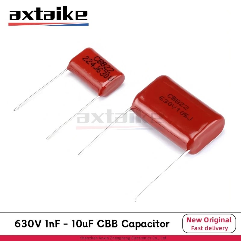 10PCS 630V 1nF-10uF 0.1uF 22nF 33nF 47nF 100nF 2.2uF 102J 103J 223J 104J 474J 105J 225J 475J CBB22 Polypropylene Film Capacitor