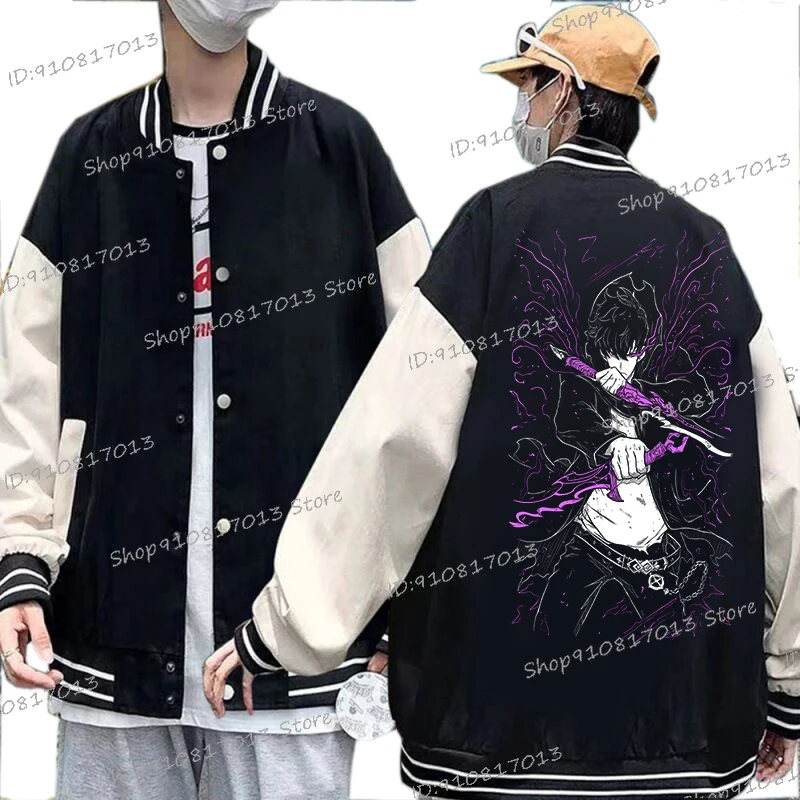 Anime Fans Gift Solo Leveling Sung Jinwoo Print Baseball Jacket Men Women Fashion Street Style Overcoat Anime Baseball Uniform