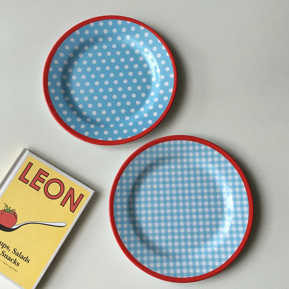 

Dinner Plates Dried Fruit Round Serving Platters Thicken Dry Snack Blue Thickened