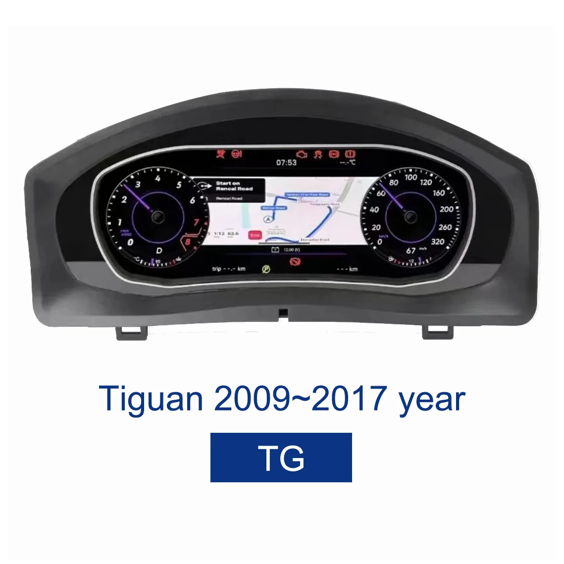 

10.25 inch LCD Speedmeter LCD Dashboard Digital Instrument Cluster CockPit for Volkswagen Tiguan 2009 to 2017