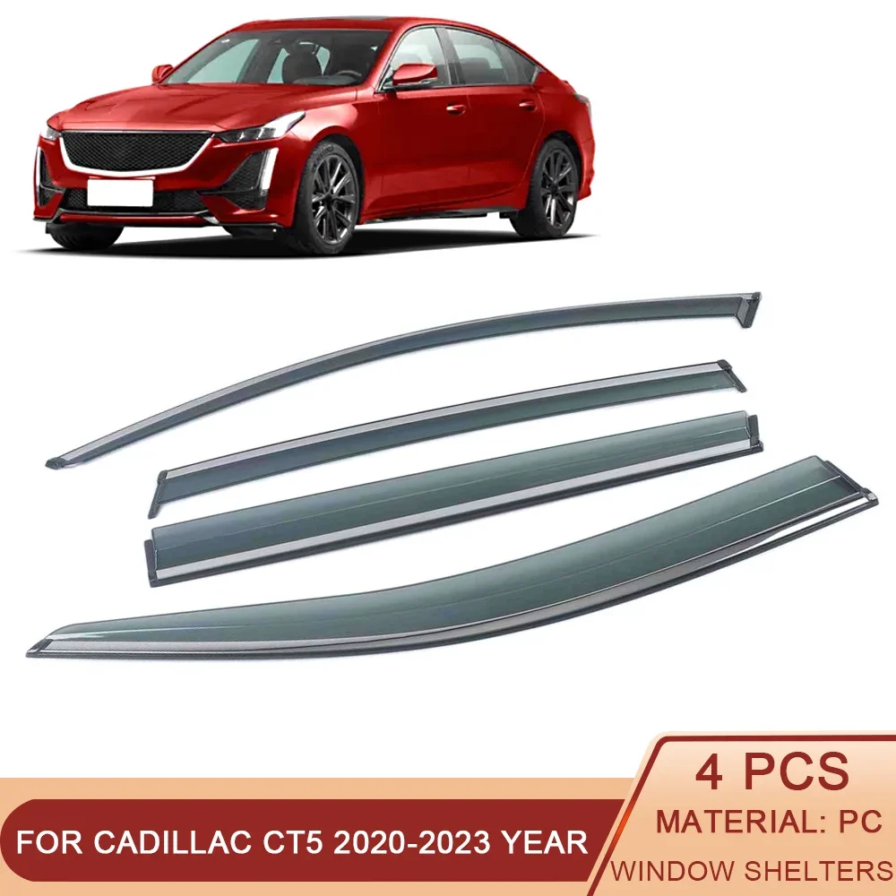 

For Cadillac CT5 2020-2023 Car Window Sun Rain Shade Visors Shield Shelter Protector Sticker Exterior Accessories