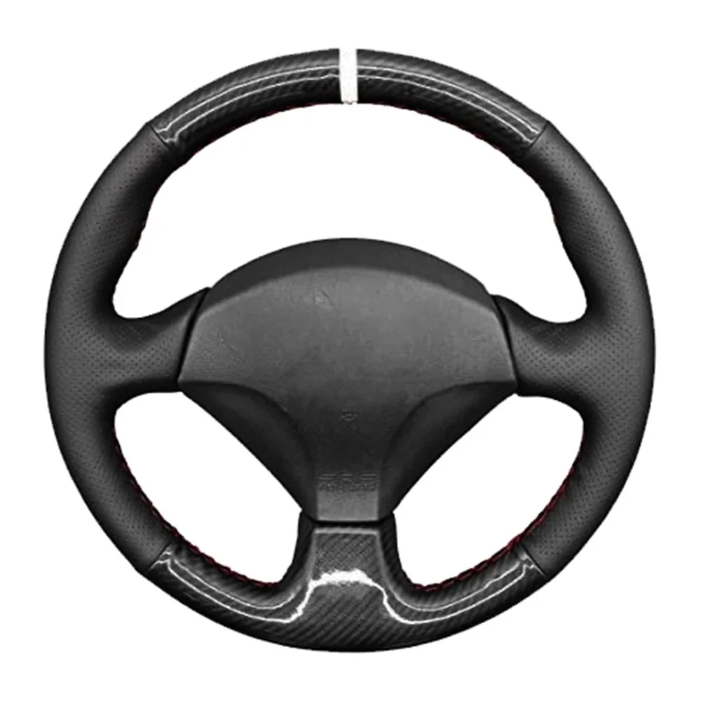 DIY Black Carbon Fiber Leather Car Steering Wheel Cover For Honda Acura RSX Type-S 2005 S2000 2000-2008 Civic Si 2002 2003 2004