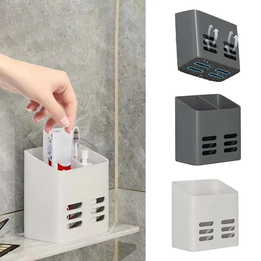 Bathroom Cosmetics Storage Drain Rack Wall Mounted Shower Drain Shelf Toothpaste Storage Rack Container Toothbrush