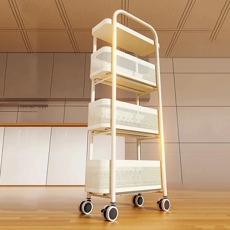 Crack Shelf Storage Trolley Shelves Bathroom Sliding Organization Rack Kitchen Accessories Racks with Wheels Organizer Furniture