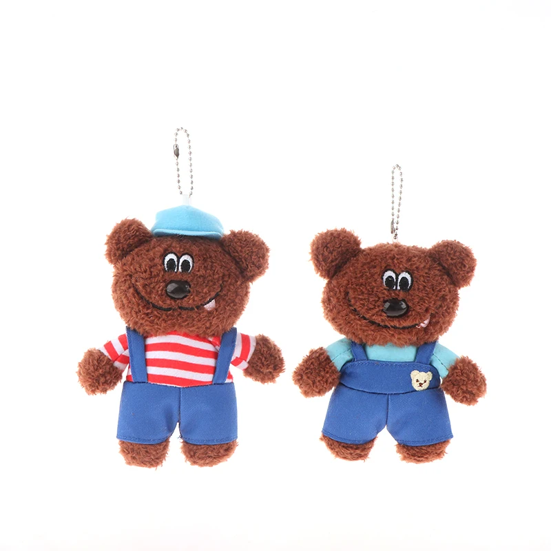 Porte-clés pendentif petit ours en peluche, jouets beurre, chapeau de dessin animé, ours chauve, pendentif porte-clés, breloques de sac à dos, décor de sac, cadeaux pour enfants