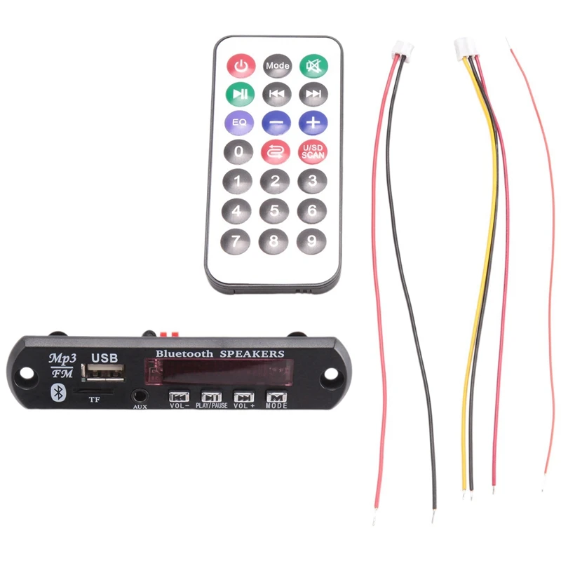 2025 New-4X Bluetooth 5.0 MP3 Decoder Board DC 5V 12V Car FM Radio Module Support TF USB AUX For Car Phone