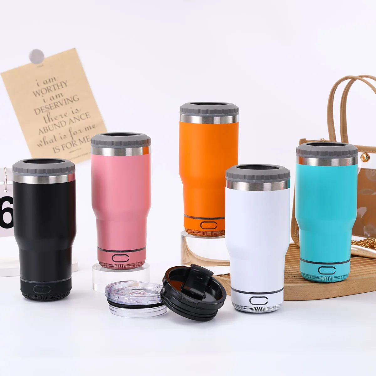 14oz Bluetooth Speaker Stainless Steel Beer Music Cup Portable Waterproof Car Cup Beer Cold Can Loudspeaker vaso con parlantes