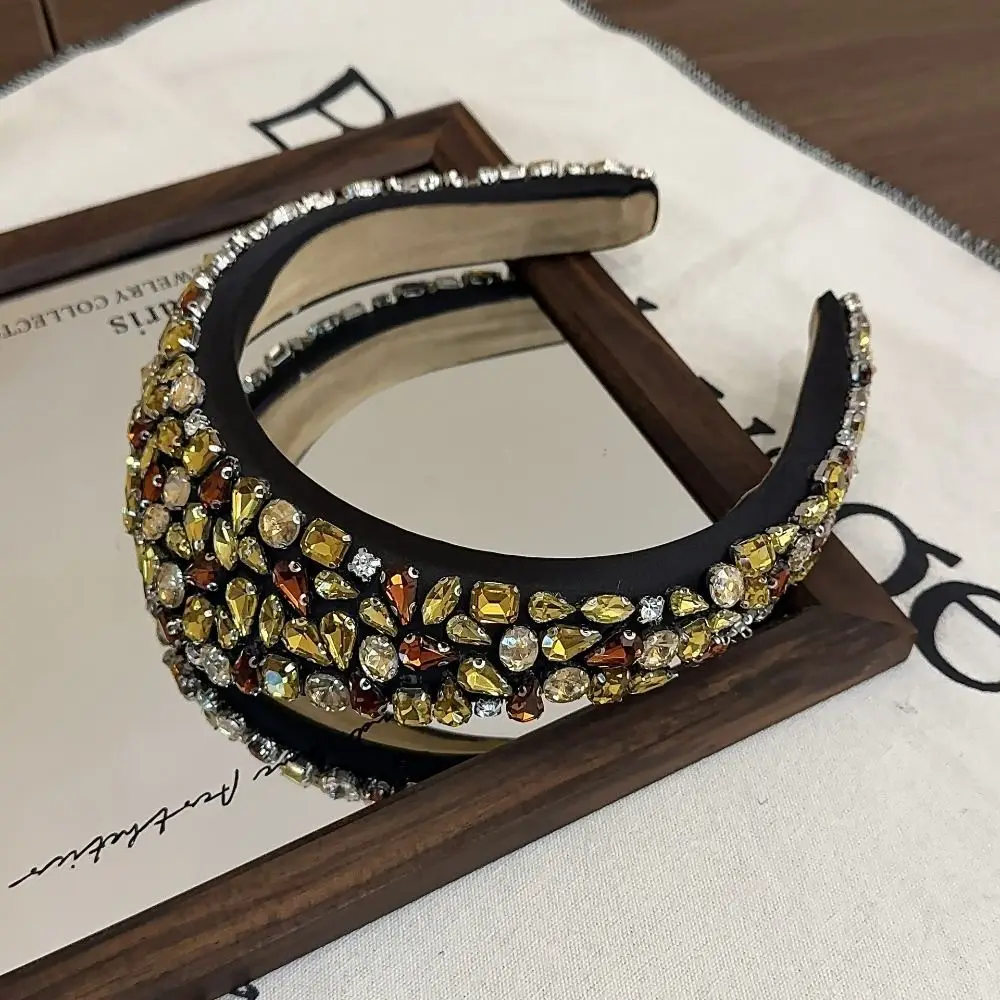 Cadeau créatif strass strass bandeau Style élégant couleur noire rembourré Diamante bandeau mode bandeau de cheveux femmes filles