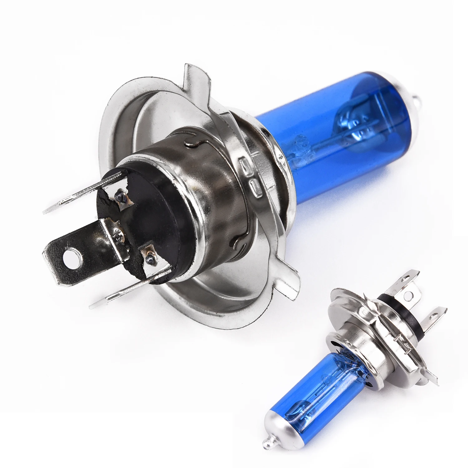 Faros delanteros de xenón para coche, bombillas halógenas de Gas H4 100W 4500K con carcasa azul, luces de circulación diurna de 12V, Luz Súper