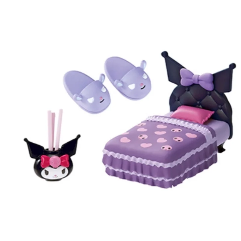 مجموعة كاملة من غرفة كورومي القوطية من Re-ment، صندوق أعمى عصري لسطح المكتب، نموذج مجموعة مشهد مصغر #5