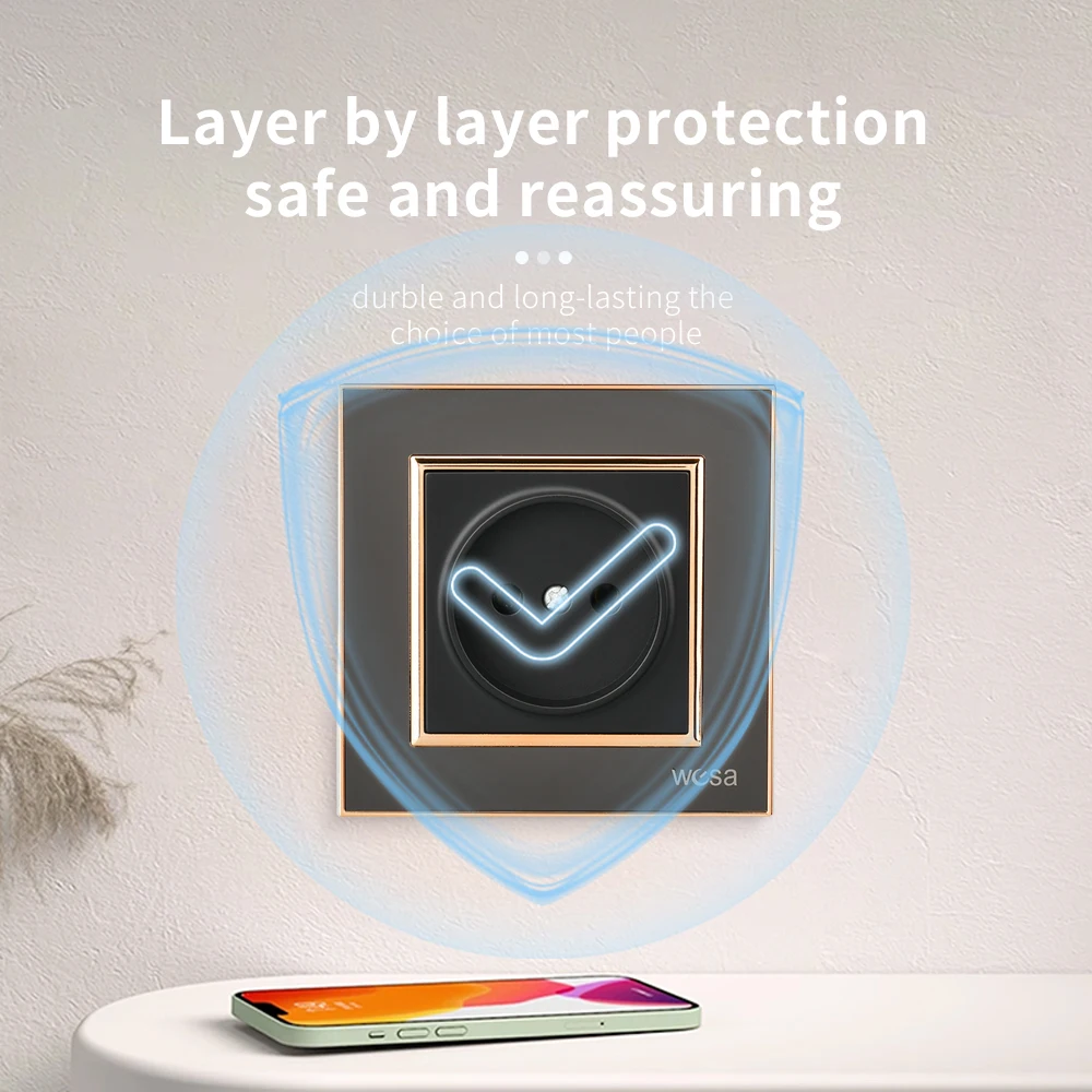 أسود التيار المتناوب الجدار جزءا لا يتجزأ من لهب غير الأرضي لوحة أكريليك منافذ كهربائية الاتحاد الأوروبي القياسية مآخذ الطاقة 250 فولت الأرض الكلاسيكية #5