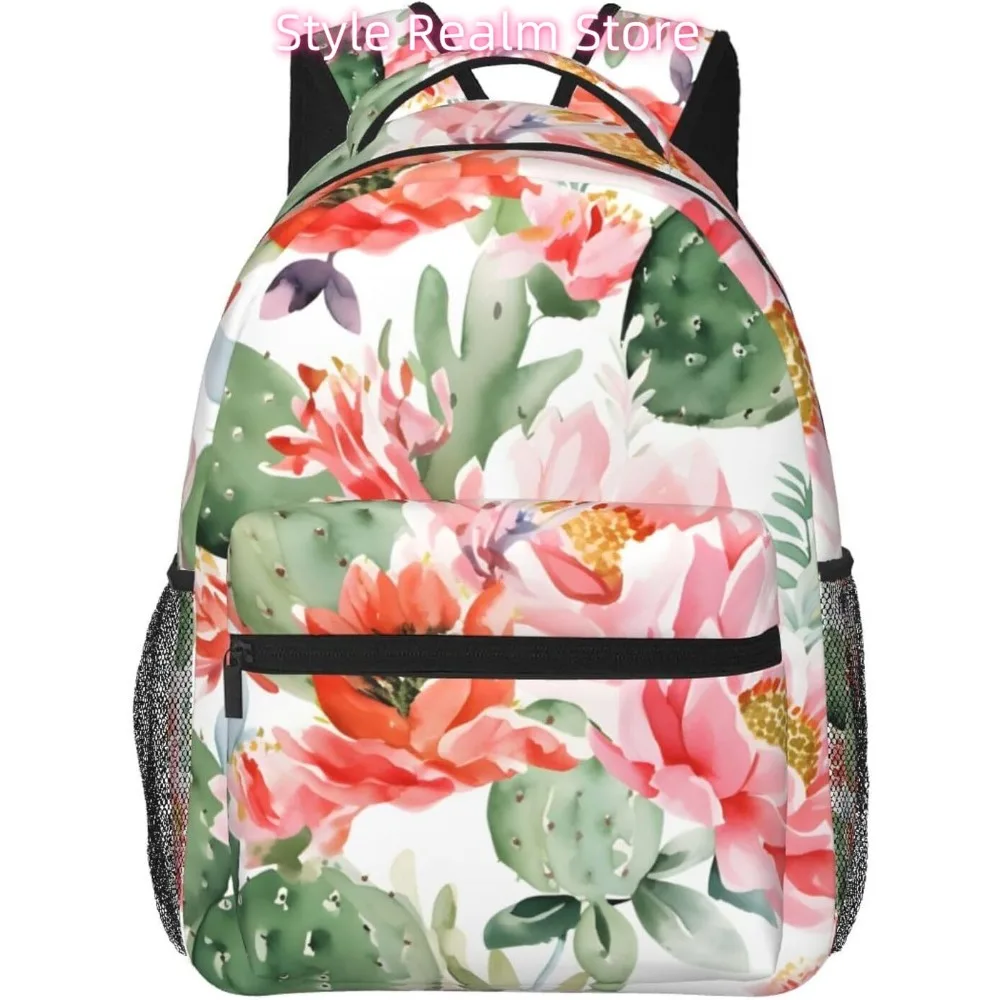

Desert Cactus Flower Lightweight Laptop Backpack Lightweight Multipurpose Travel Casual Daypack Unisex College Backapcks for Men