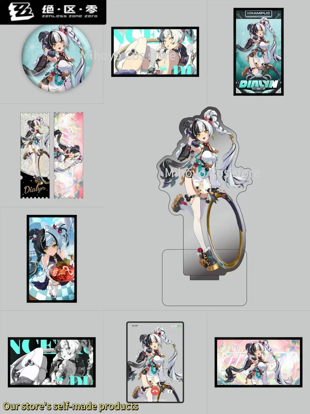 

Dialyn Zenless Zone Zero, набор из 9- предметов, подвеска в виде песка, брелок, значок, неофициальный аниме, периферийные устройства, коллекционный настольный компьютер