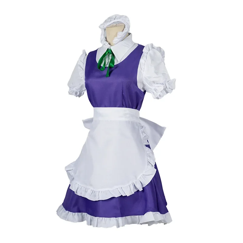 Anime Spel Touhou Project Izayoi Sakuya Cosplay Kostuum Pruik Dienstmeisje Jurk Lolita Vrouw Sexy Kawaii Halloween Feestpak