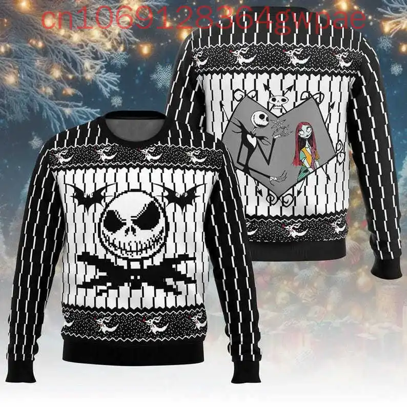 Christmas Nightmare Before Christmas Ugly Men Sweater Jack Skellington And Sally Xmas Oogie Boogie Holiday Sweater Gift For Fan