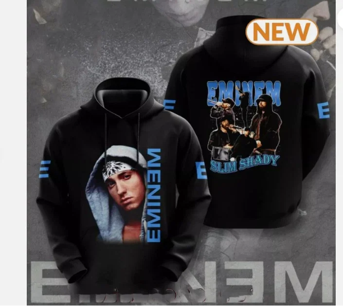

Рэпер Eminem Slim Shady 3d Толстовка с принтом Мужчины Женщины Мода Толстовка с длинным рукавом Толстовка большого размера Хип-хоп Спортивный костюм y2k