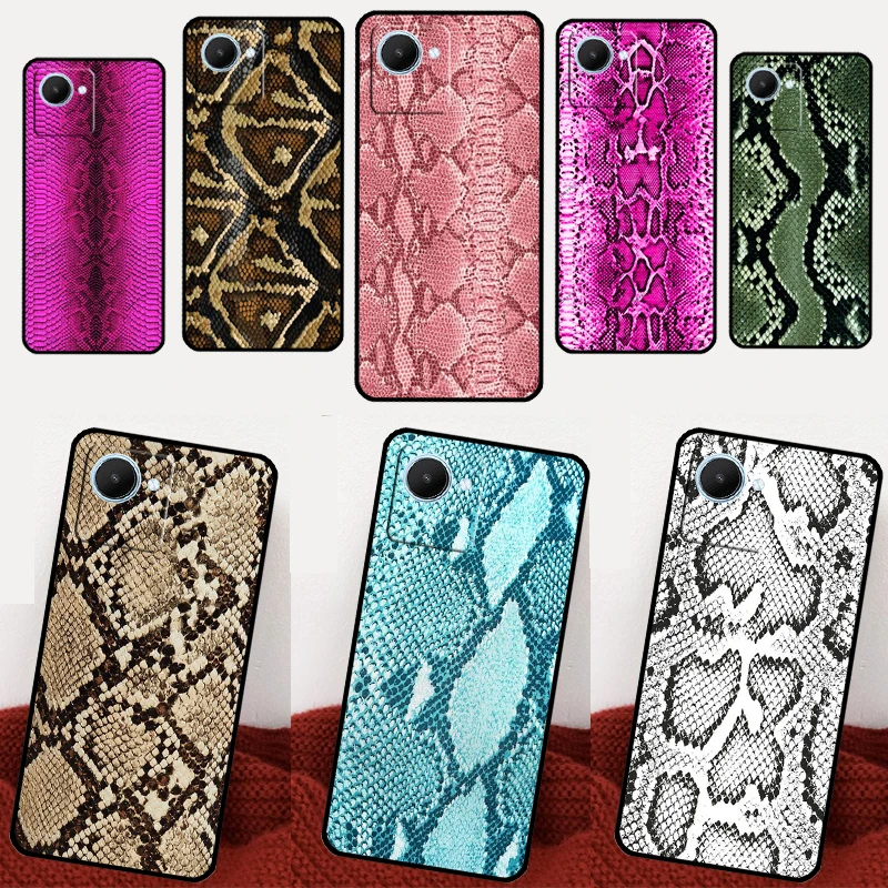 Snake Skin Print For Realme C35 C31 C33 C55 C30 C25s C21Y C15 C11 8 9 10 11 Pro Plus GT Neo 3 2T 3T 5 Case