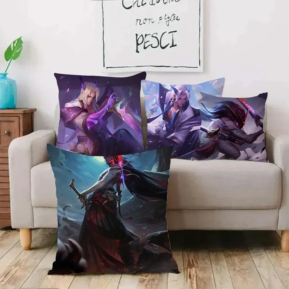 L-League of Legends Y-Yone Pillow Covers Cartoon Sofa Decorative Home Double-sided Printing Short  Cute Cushion Cover