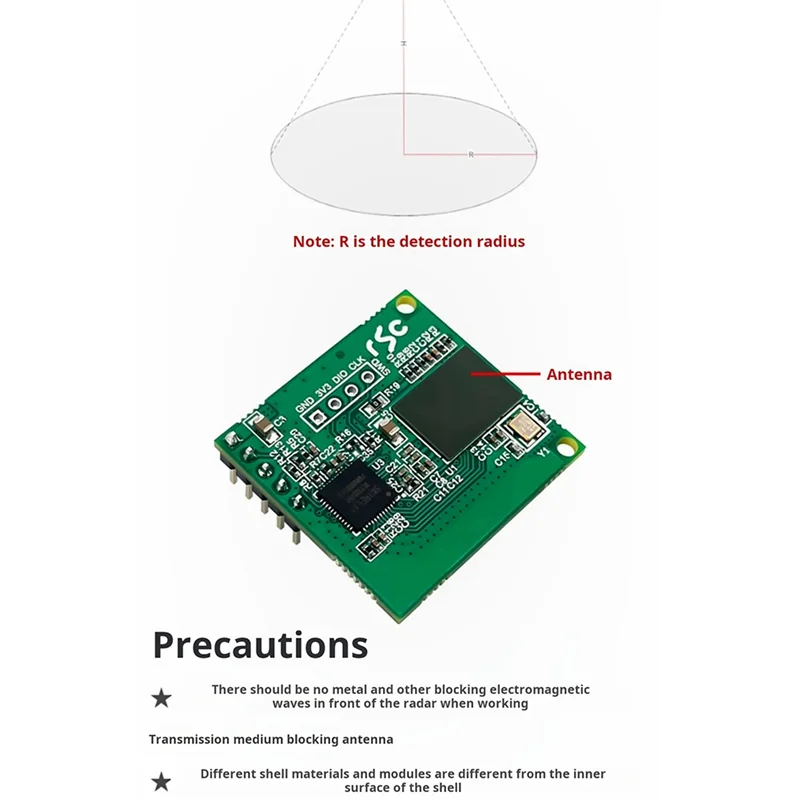 ABGN 60 ГГц миллиметровый радар, модуль датчика статистики пассажирского потока LD6001C, обнаружение подсчета входа и выхода