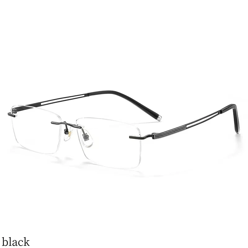 

moojolo 55mm Pure Titanium Glasses Frame Men Rimless Optical Square Eyeglasses Frameless Myopia Optical Eyewear 99630