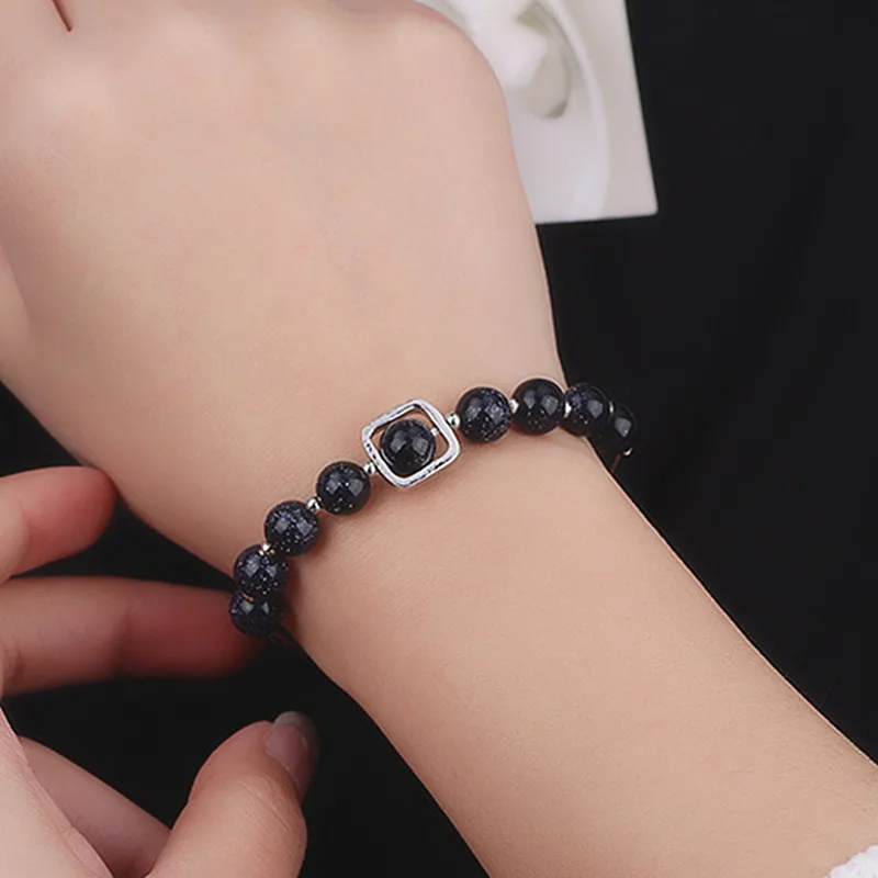 Vintage Charm Bracelet & Bangle For Women Blue Sand Stone Transfer Beads Bangle Star Moon Bracelet Fashion Jewelry Wholesale