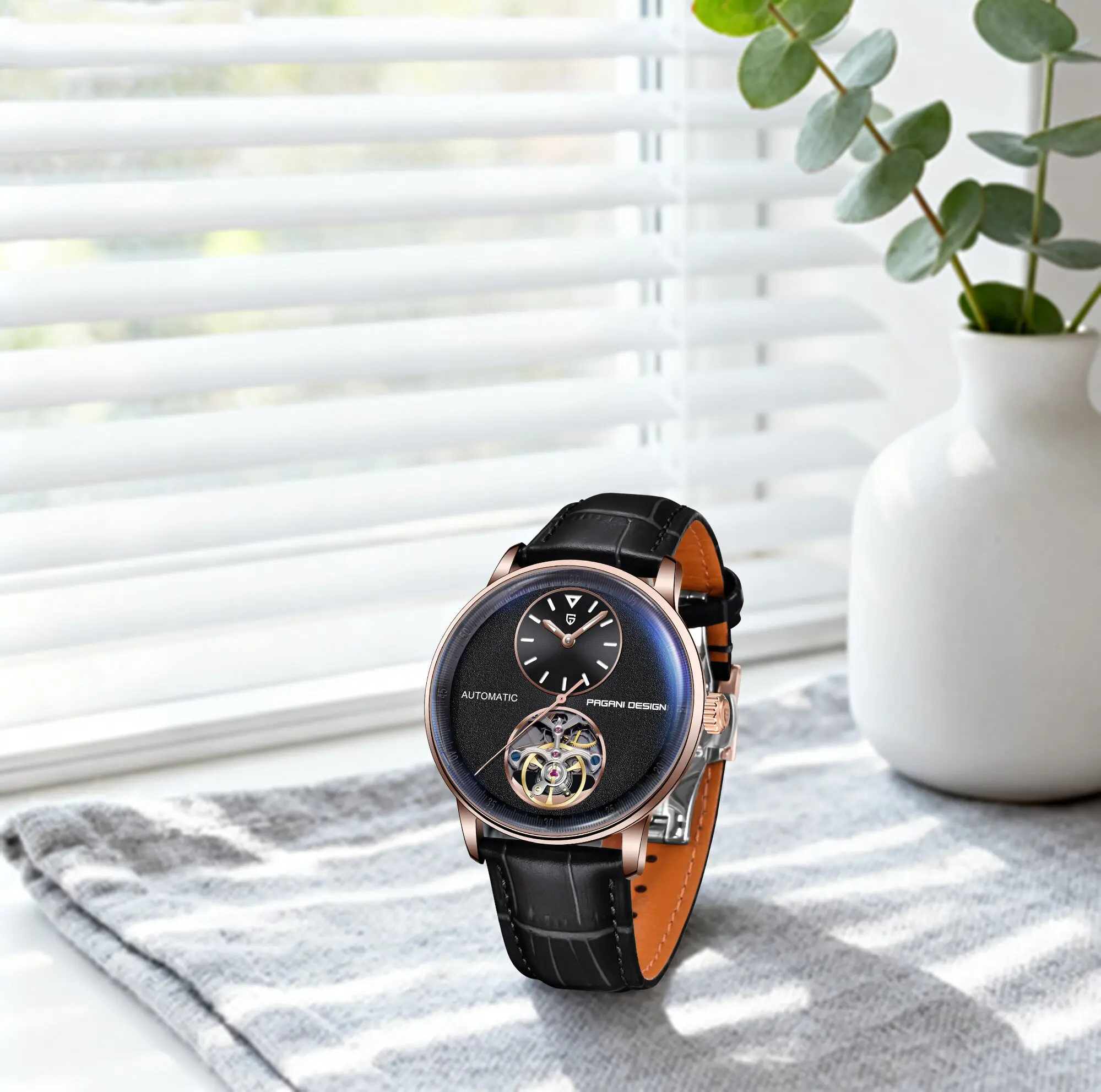 PAGANI DESIGN 2025 الأكثر مبيعاً ساعة ميكانيكية أوتوماتيكية للرجال نمط ركاب الأعمال مقاوم للماء حزام من الجلد مشبك فراشة #2